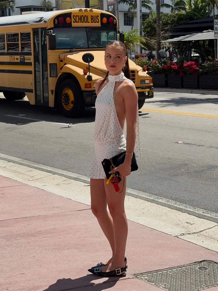 Lotelli - Polka Dot Halter Mini Dress
