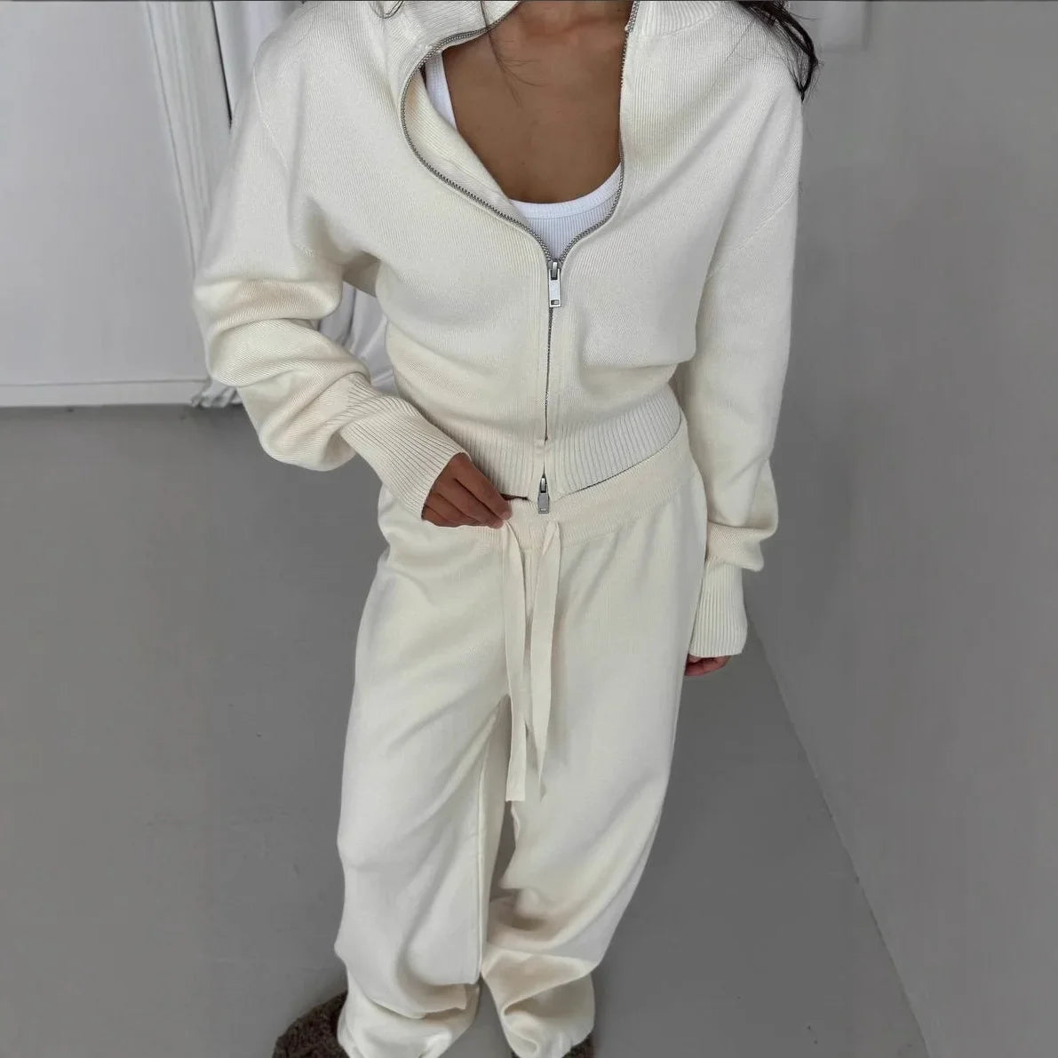 Lotelli – Women’s Knit Cardigan & Wide-Leg Pants Set