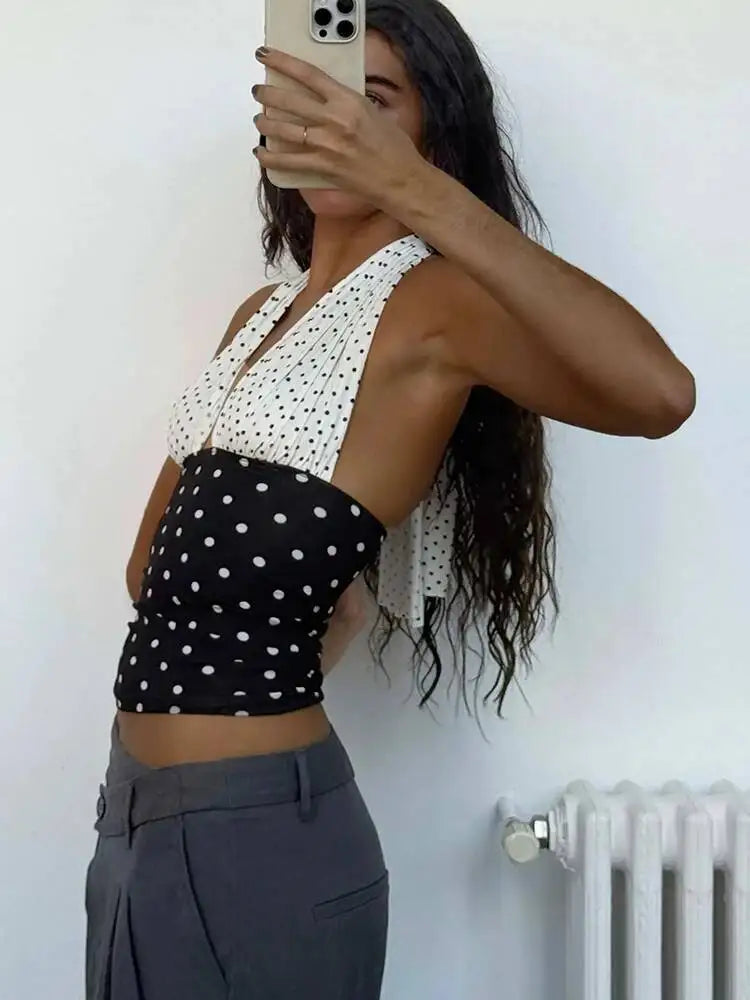 Lotelli - Polka Dot V-Neck Tank Top