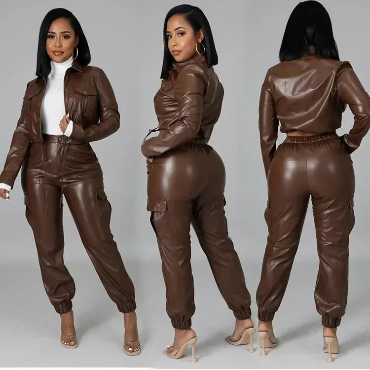 Lotelli – PU Leather Jacket & Pants Set