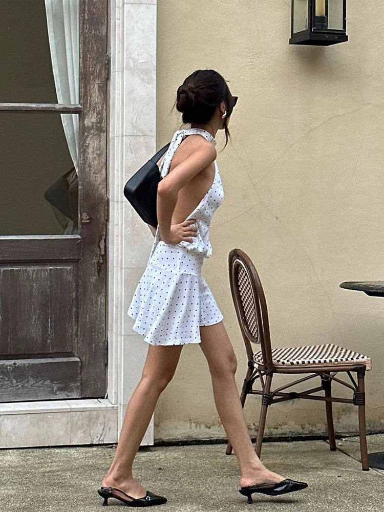Lotelli - Polka Dot Halter Mini Dress