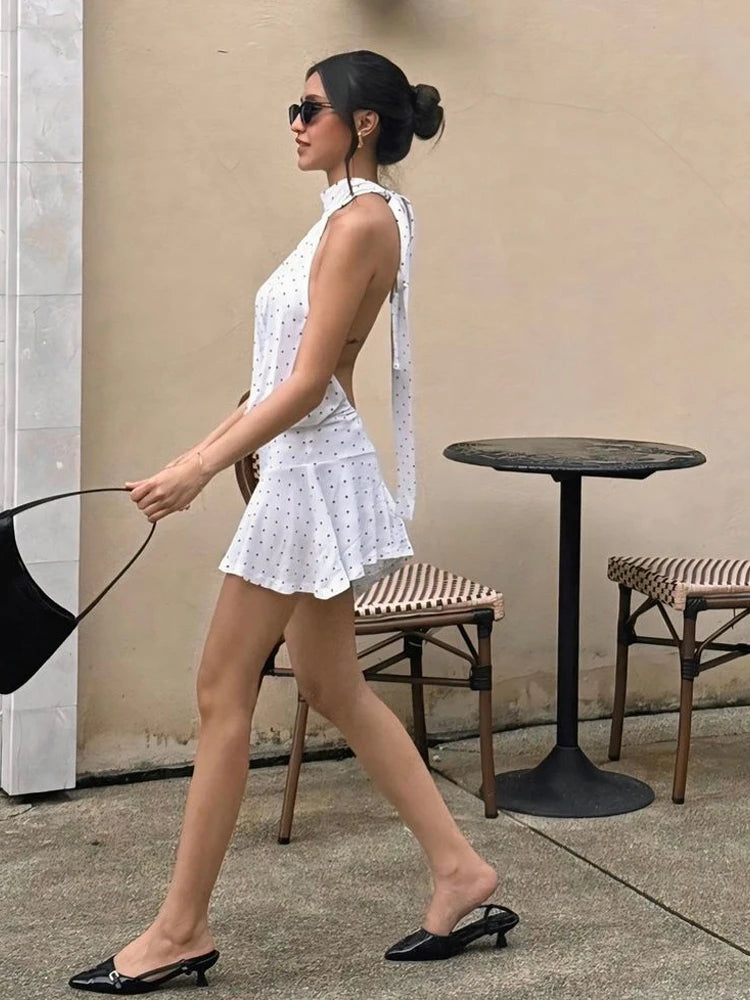 Lotelli - Polka Dot Halter Mini Dress