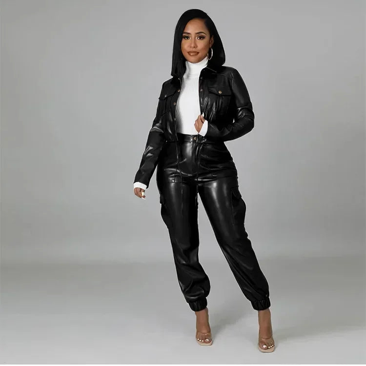 Lotelli – PU Leather Jacket & Pants Set