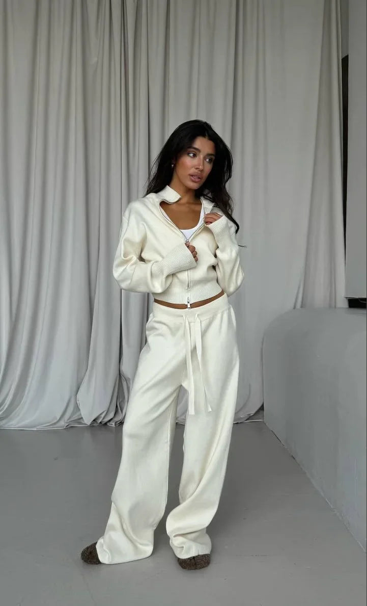 Lotelli – Women’s Knit Cardigan & Wide-Leg Pants Set