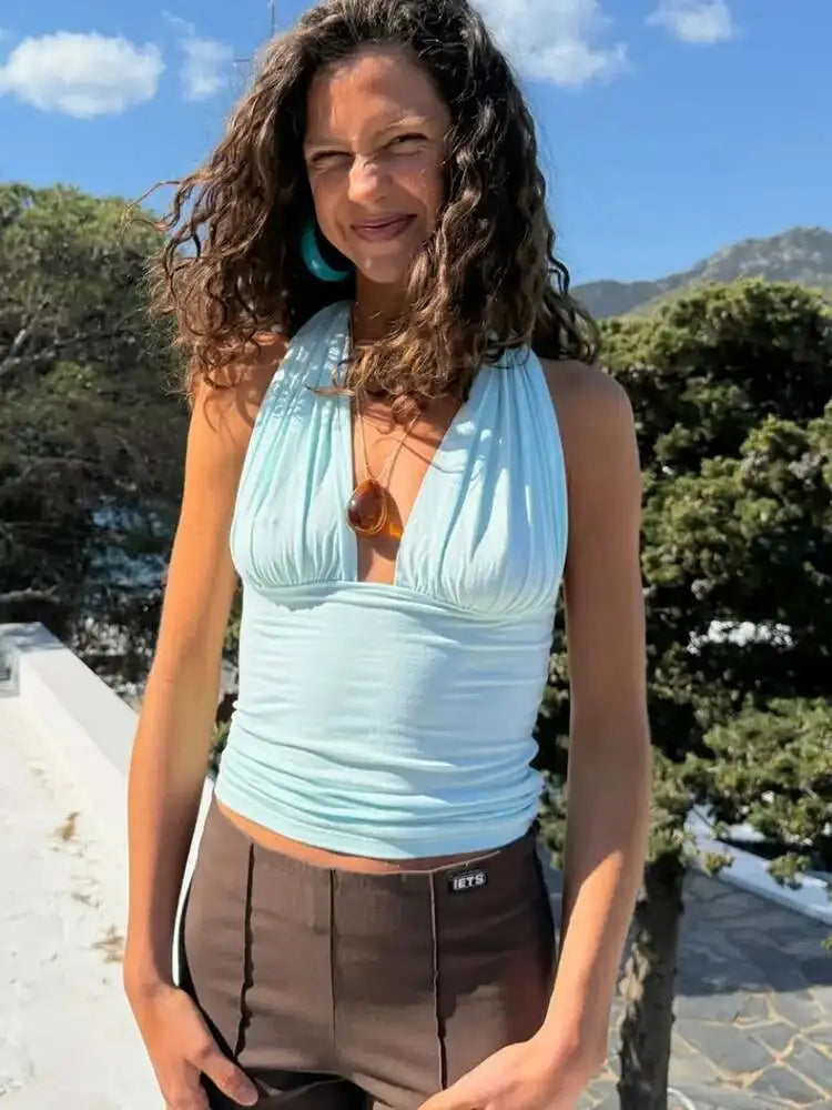 Lotelli - Polka Dot V-Neck Tank Top