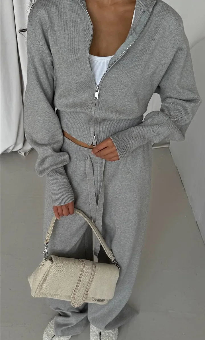 Lotelli – Women’s Knit Cardigan & Wide-Leg Pants Set