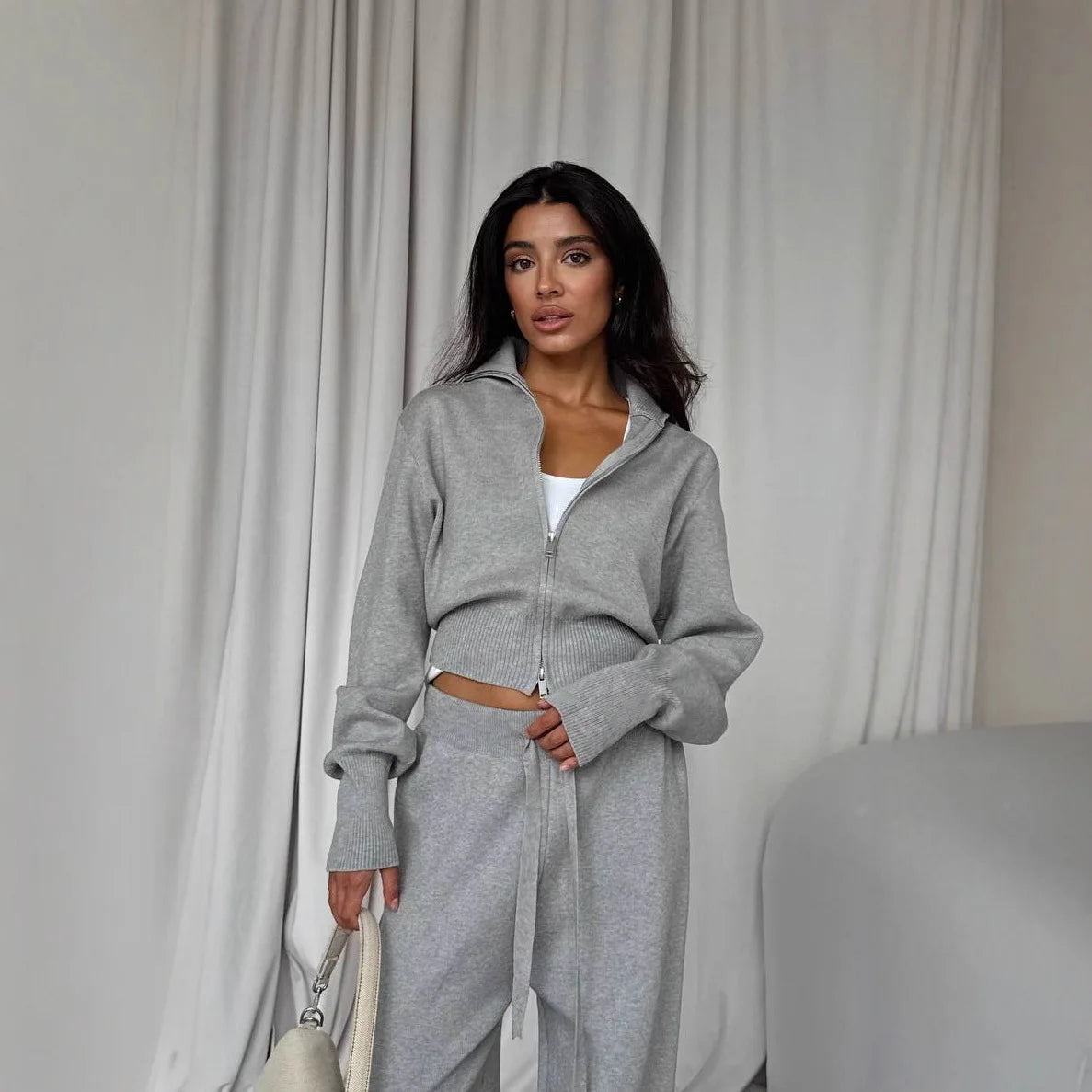 Lotelli – Women’s Knit Cardigan & Wide-Leg Pants Set