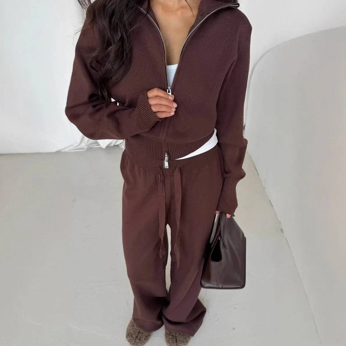 Lotelli – Women’s Knit Cardigan & Wide-Leg Pants Set