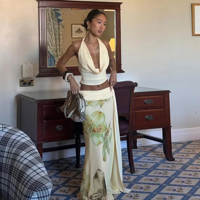 Lotelli - Halter Backless Skirt Set